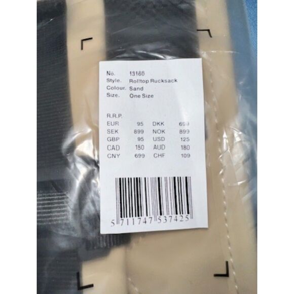 NWT RAINS Rolltop Rucksack Backpack in Sand - Picture 5 of 7